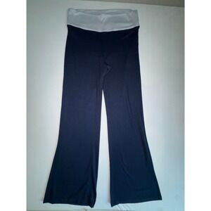 Hollister Sleep Pants Womens L Navy Blue Wide Leg Foldover Waistband Soft Cozy